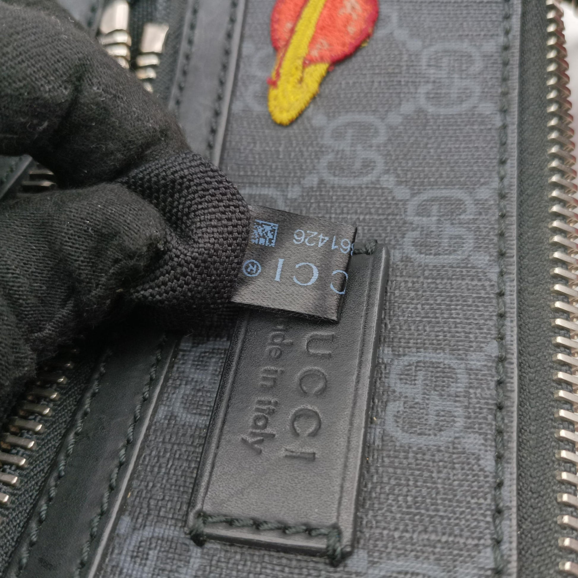 GG Supreme Courrier Messenger Black×Multicolour PVC coated canvas×Leather 547751 C026861426GGスプリーム クーリエ メッセンジャー ブラック×マルチカラー PVCコーティングキャンバス×レザー 547751 C026861426