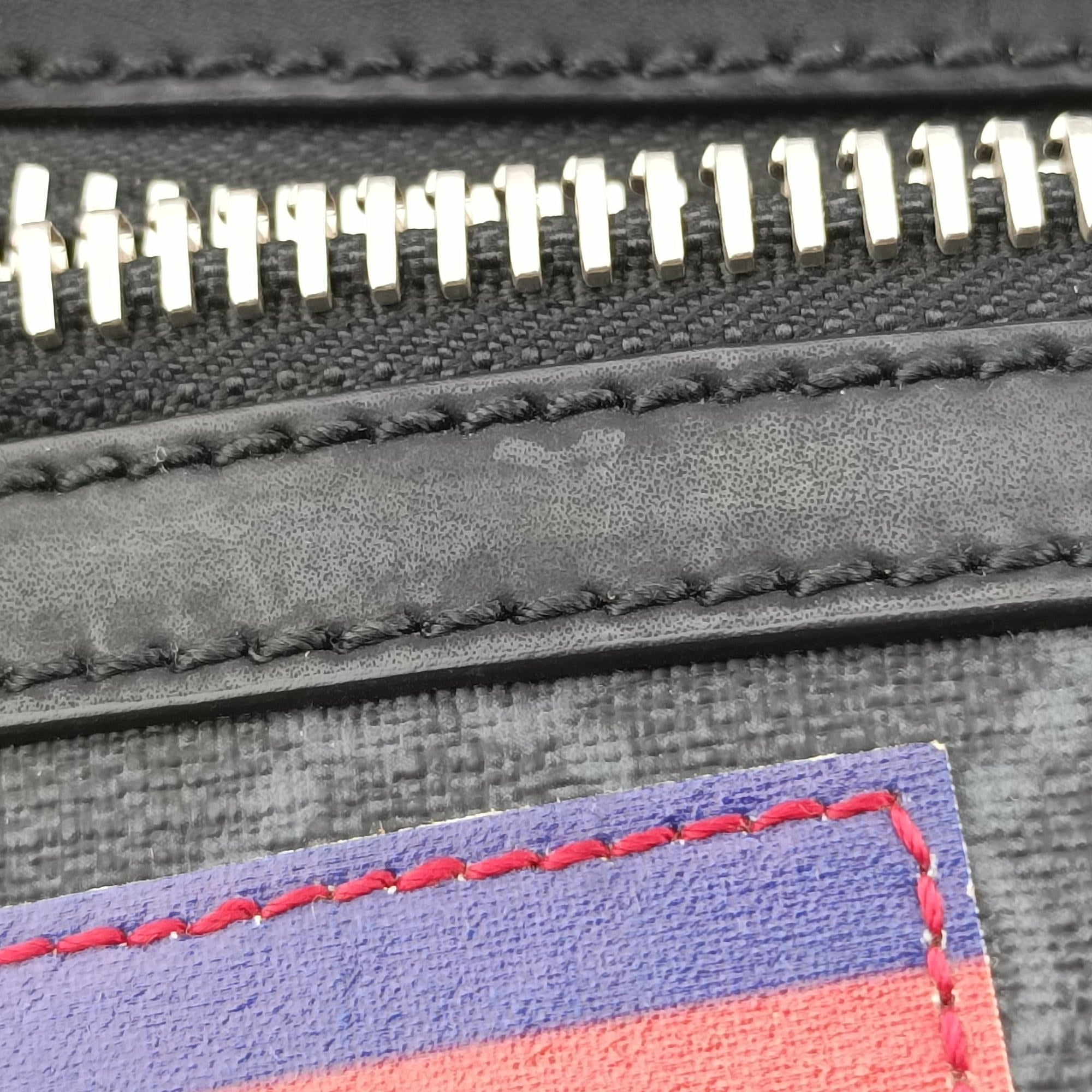 GG Supreme Courrier Messenger Black×Multicolour PVC coated canvas×Leather 547751 C026861426GGスプリーム クーリエ メッセンジャー ブラック×マルチカラー PVCコーティングキャンバス×レザー 547751 C026861426