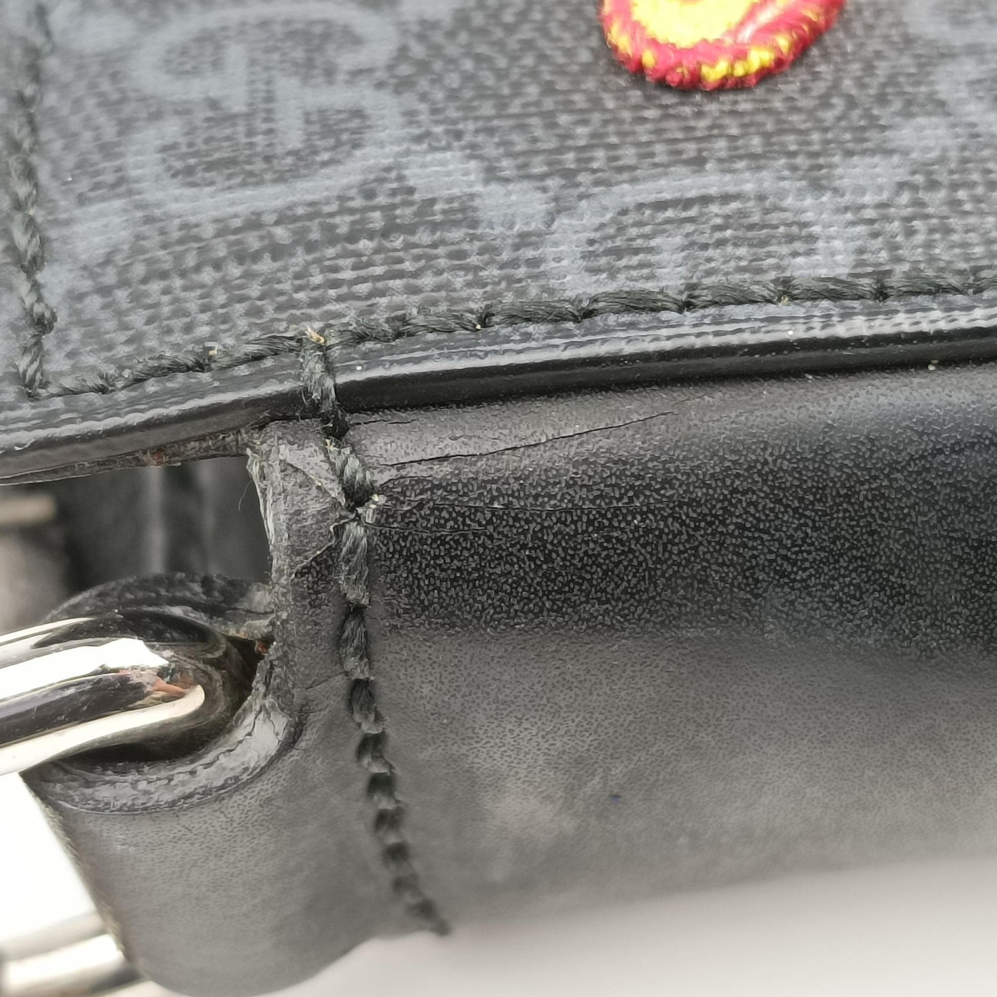 GG Supreme Courrier Messenger Black×Multicolour PVC coated canvas×Leather 547751 C026861426GGスプリーム クーリエ メッセンジャー ブラック×マルチカラー PVCコーティングキャンバス×レザー 547751 C026861426