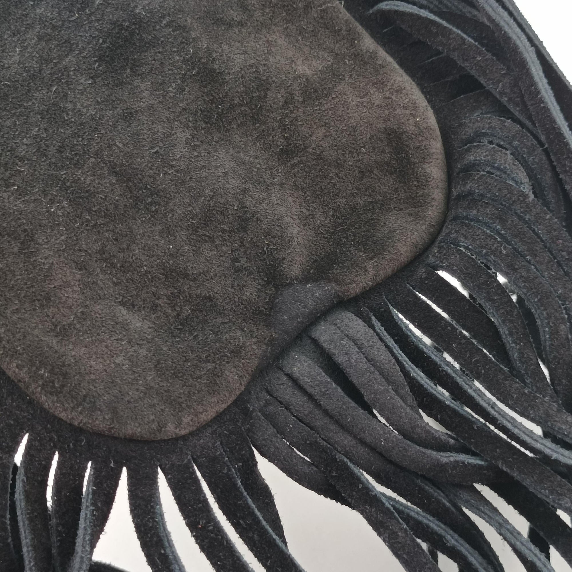 fringe Black Suede 425145 GUE425145.0116フリンジ ブラック スエード 425145 GUE425145.0116