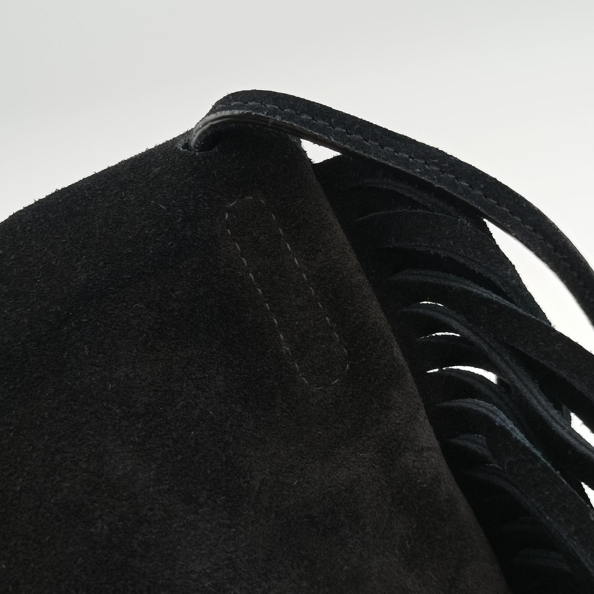 fringe Black Suede 425145 GUE425145.0116フリンジ ブラック スエード 425145 GUE425145.0116