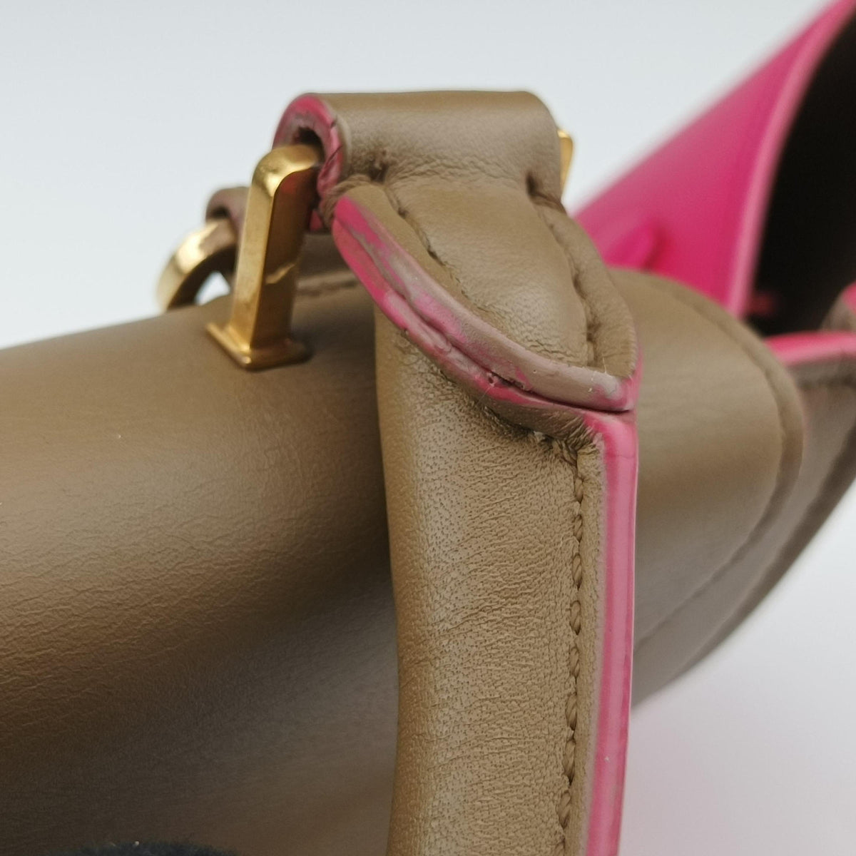 Trapeze Small Beige×rose Leather W-GM-0174トラペーズスモール ベージュ×ローズ レザー W-GM-0174