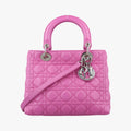 Pre-owned Christian Dior Lady Dior Pink lambskin  shoulderbag | stylenewstar