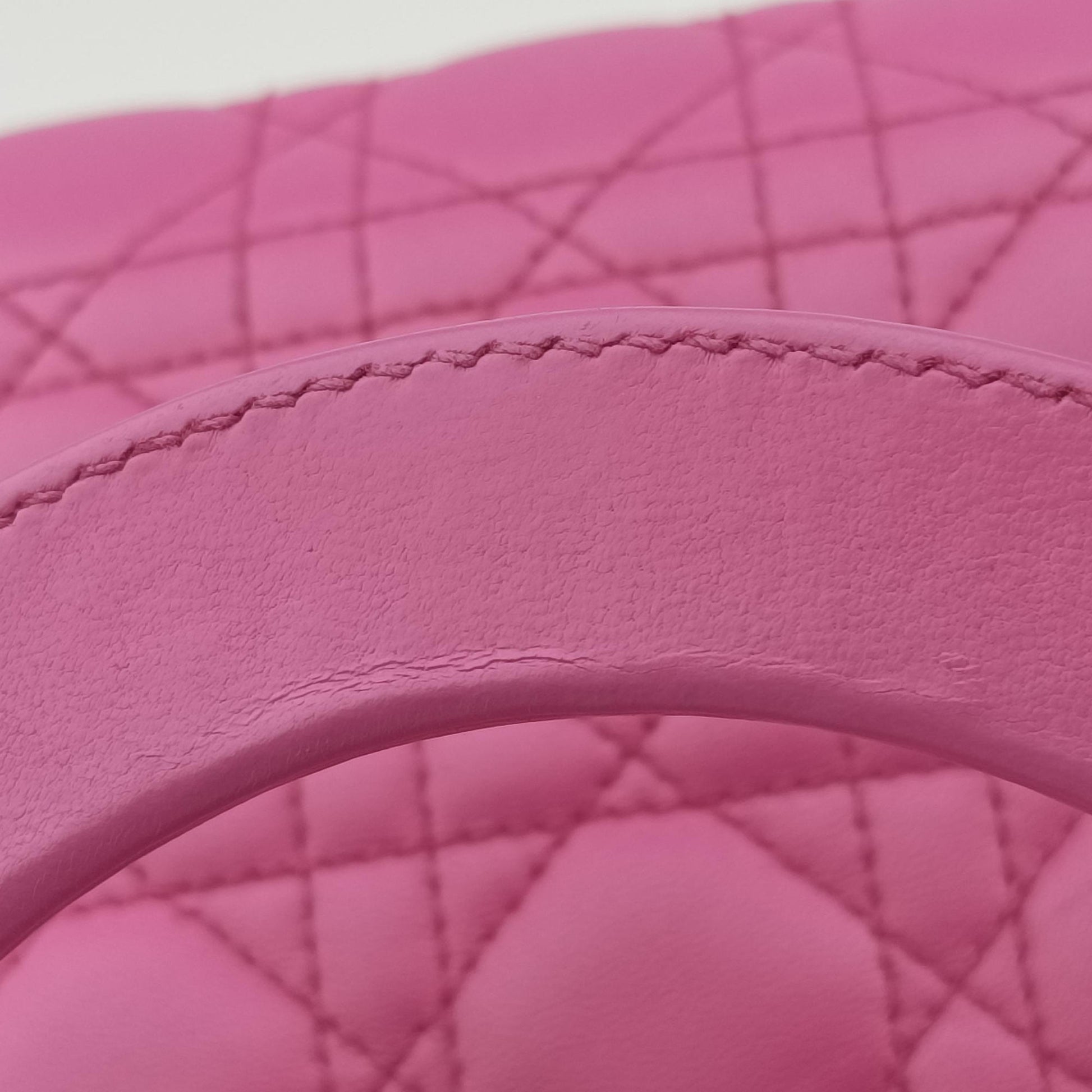 Pre-owned Christian Dior Lady Dior Pink lambskin  shoulderbag | stylenewstar
