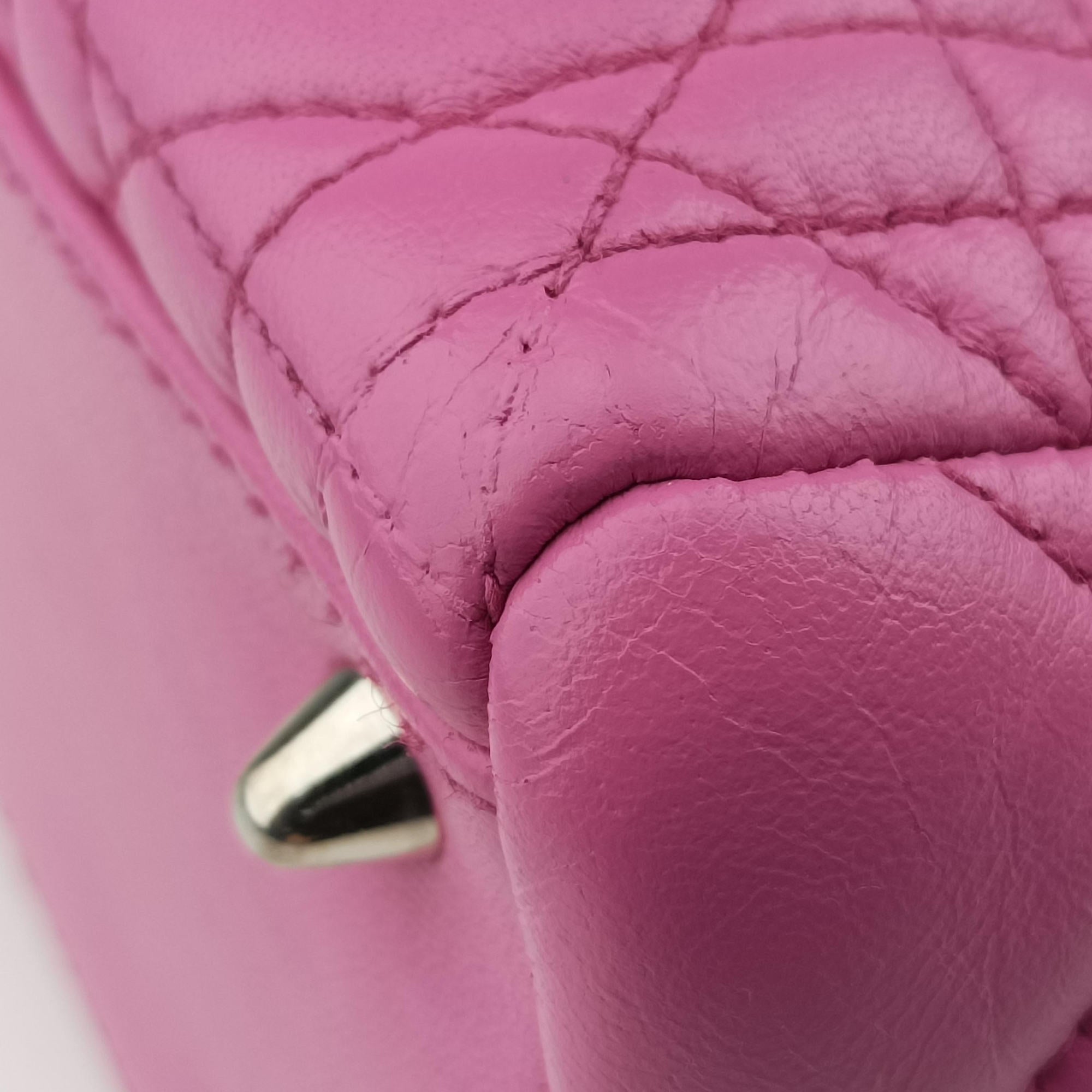 Pre-owned Christian Dior Lady Dior Pink lambskin  shoulderbag | stylenewstar