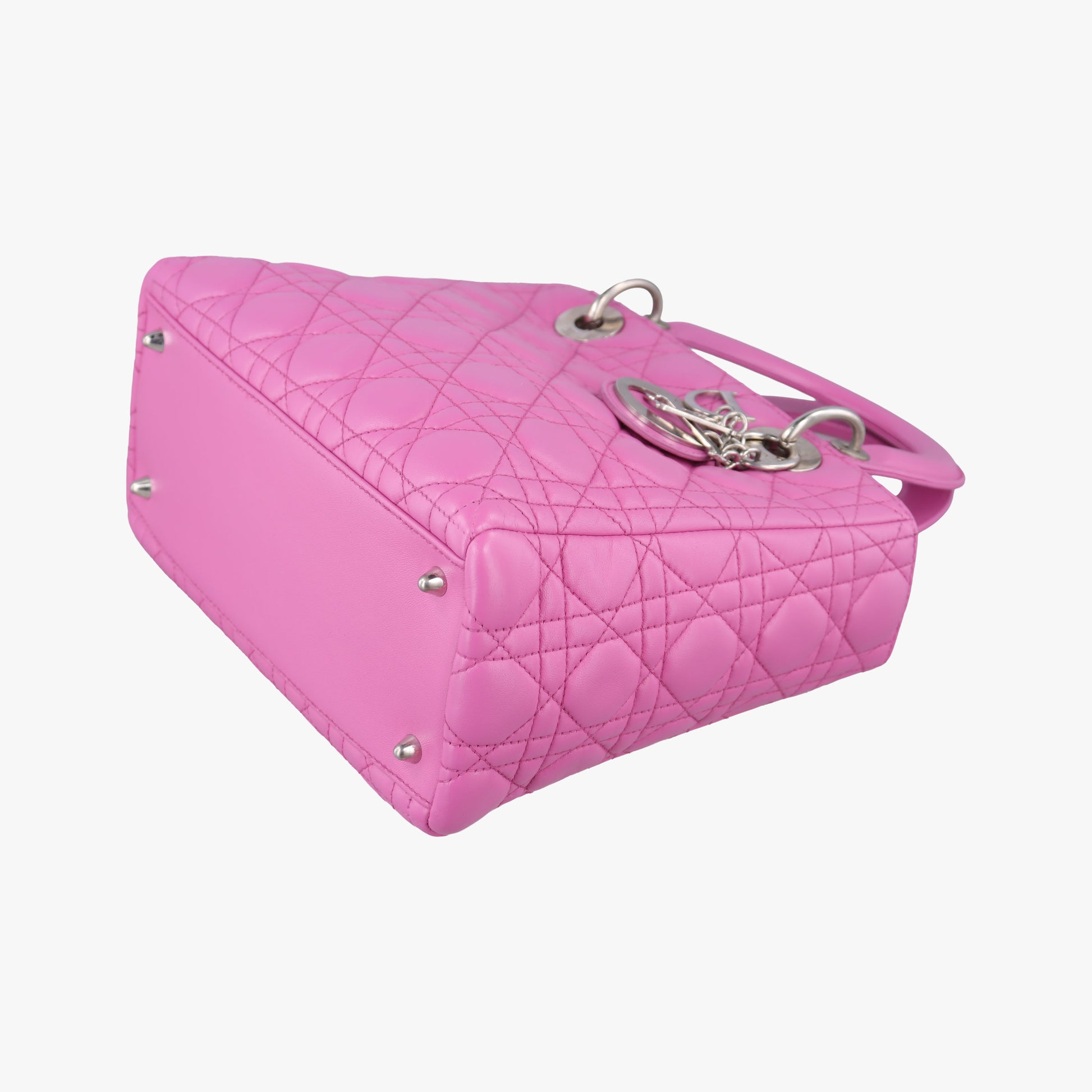 Pre-owned Christian Dior Lady Dior Pink lambskin  shoulderbag | stylenewstar