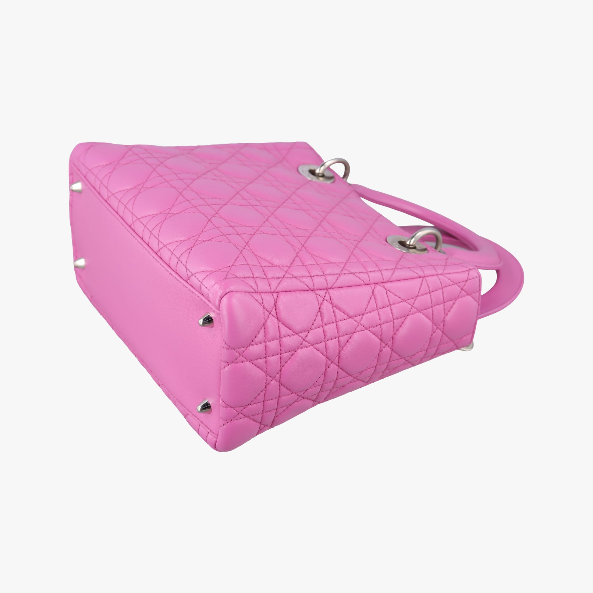 Pre-owned Christian Dior Lady Dior Pink lambskin  shoulderbag | stylenewstar