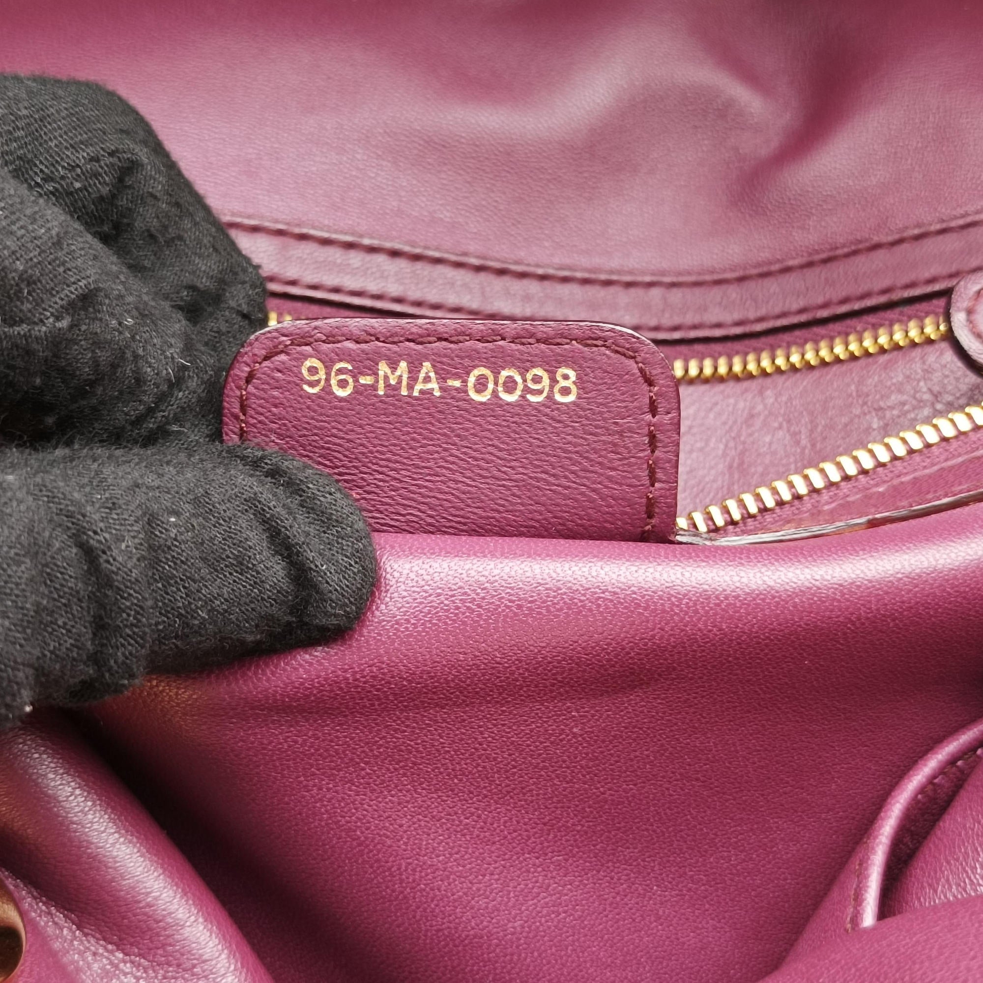 Pre-owned Christian Dior Soft Lady Dior Tote Purple Leather  handbag | stylenewstar