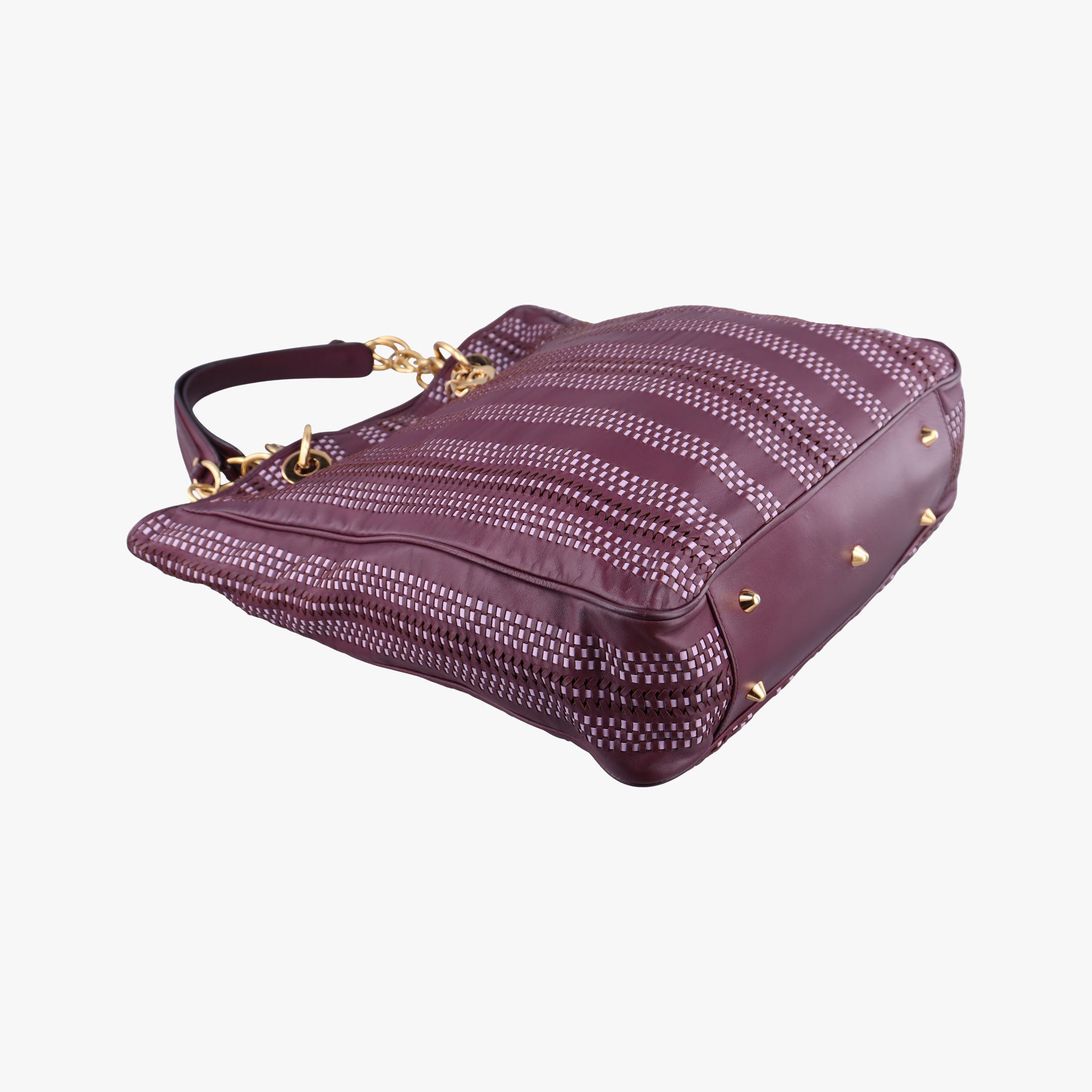 Pre-owned Christian Dior Soft Lady Dior Tote Purple Leather  handbag | stylenewstar