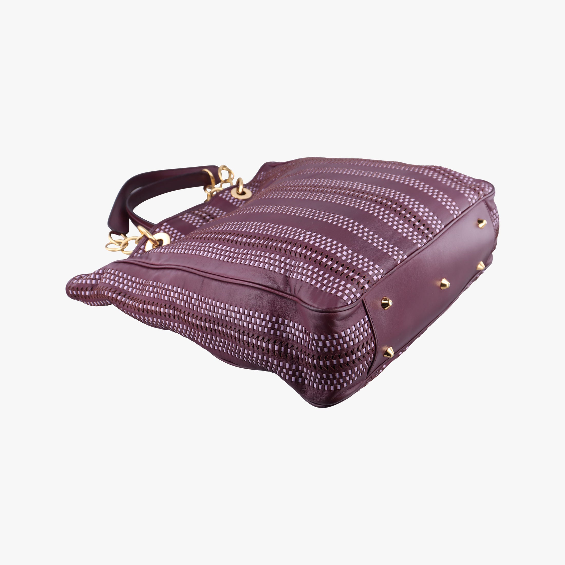 Pre-owned Christian Dior Soft Lady Dior Tote Purple Leather  handbag | stylenewstar