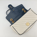 GG Marmont White×navy Leather 443497 F032499445GGマーモント ホワイト×ネイビー レザー 443497 F032499445