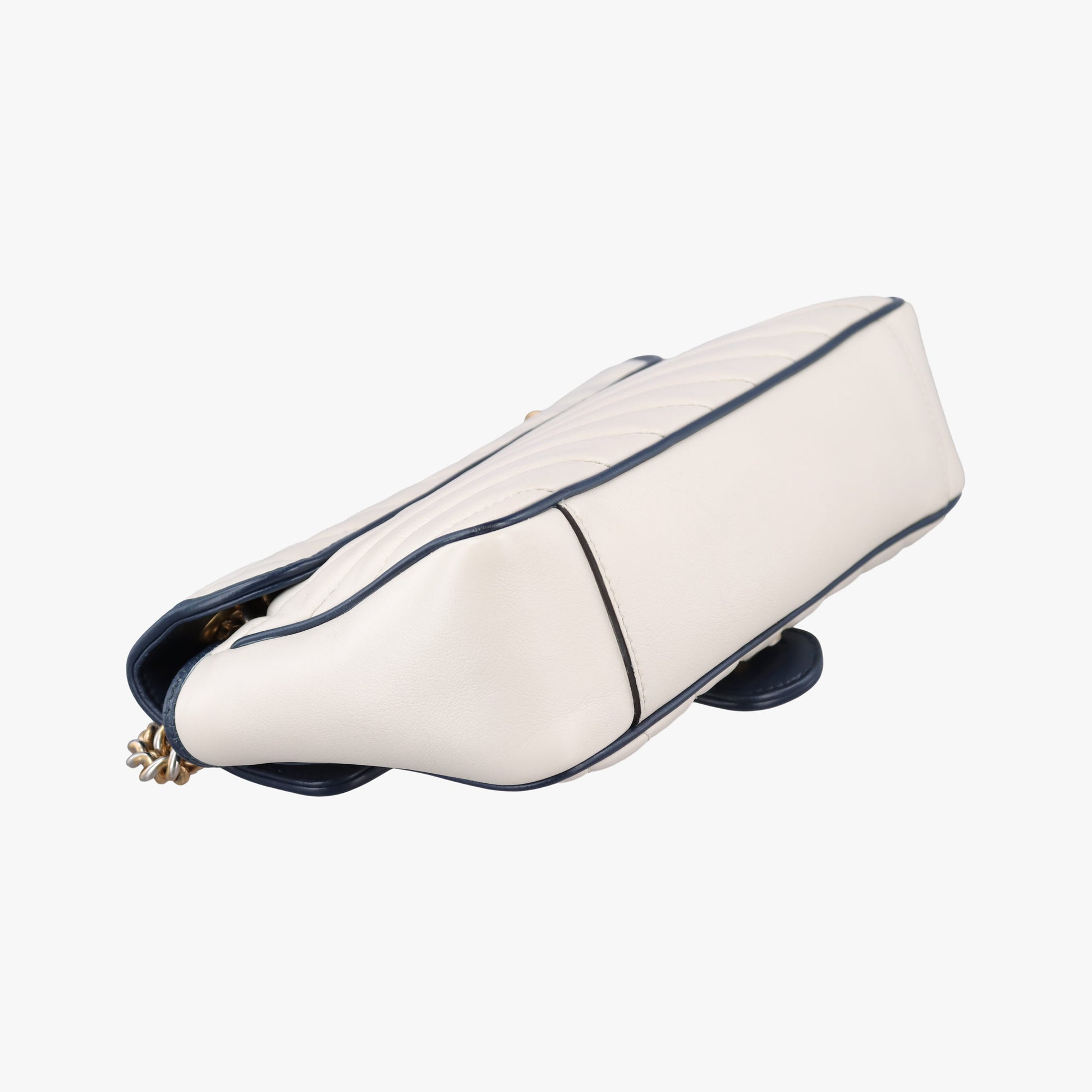 GG Marmont White×navy Leather 443497 F032499445GGマーモント ホワイト×ネイビー レザー 443497 F032499445