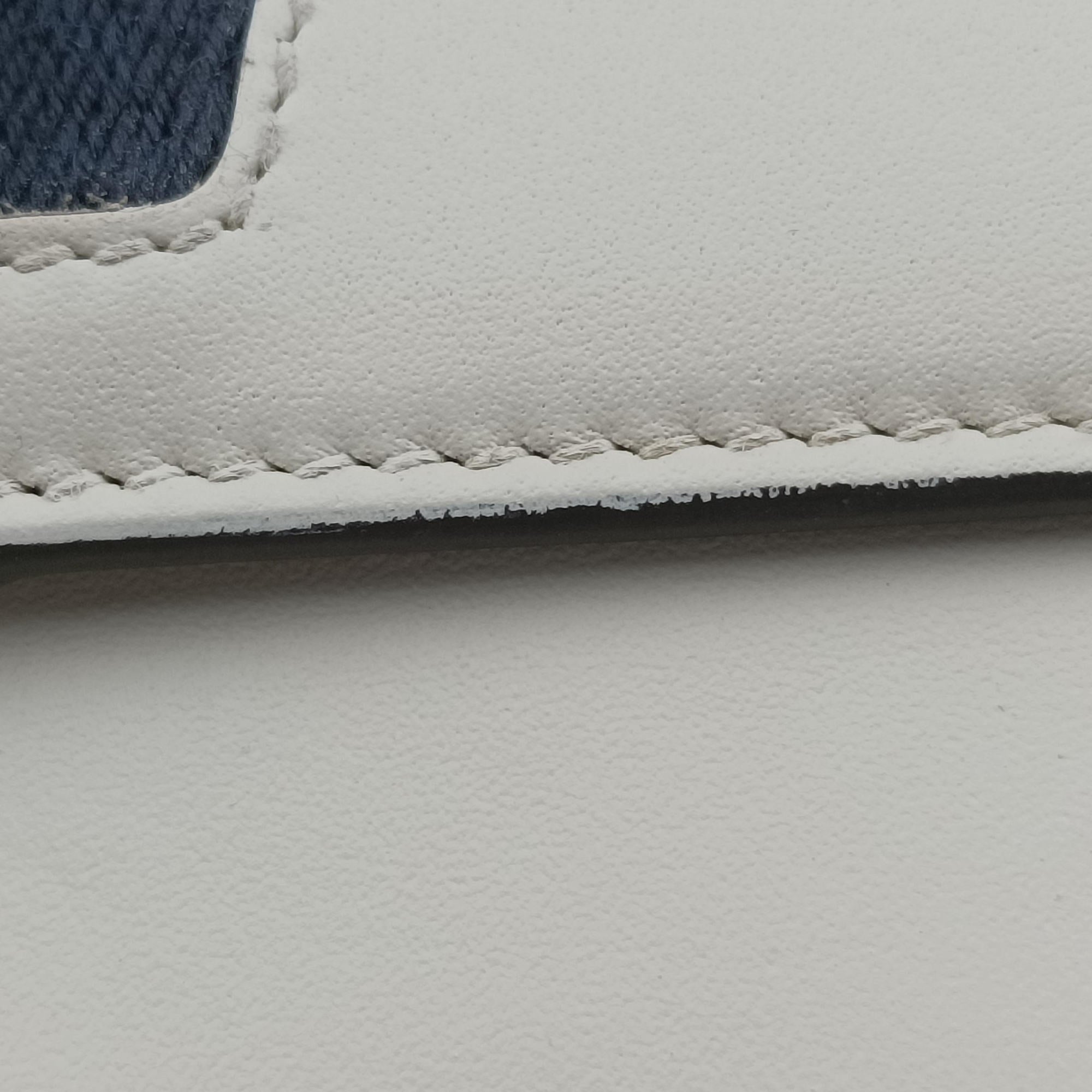 Pre-owned Gucci Sylvie Ivory×Navy×Red Leather 494646 shoulderbag | stylenewstar