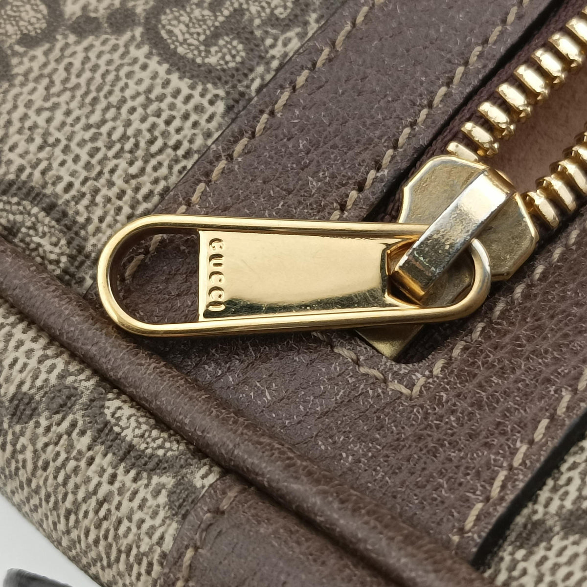 Ophidia Brown PVC coated canvas×Leather 517076 H024289654オフィディア ブラウン PVCコーティングキャンバス×レザー 517076 H024289654