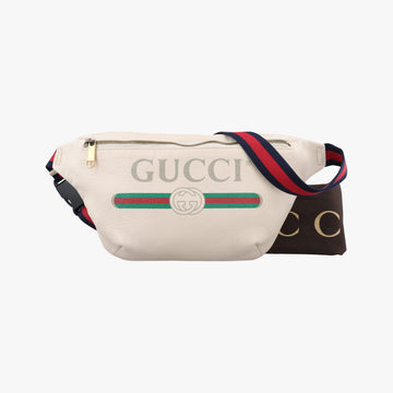 Vintage Gucci Print White Leather 530412 bum bag/waist bag | stylenewstar
