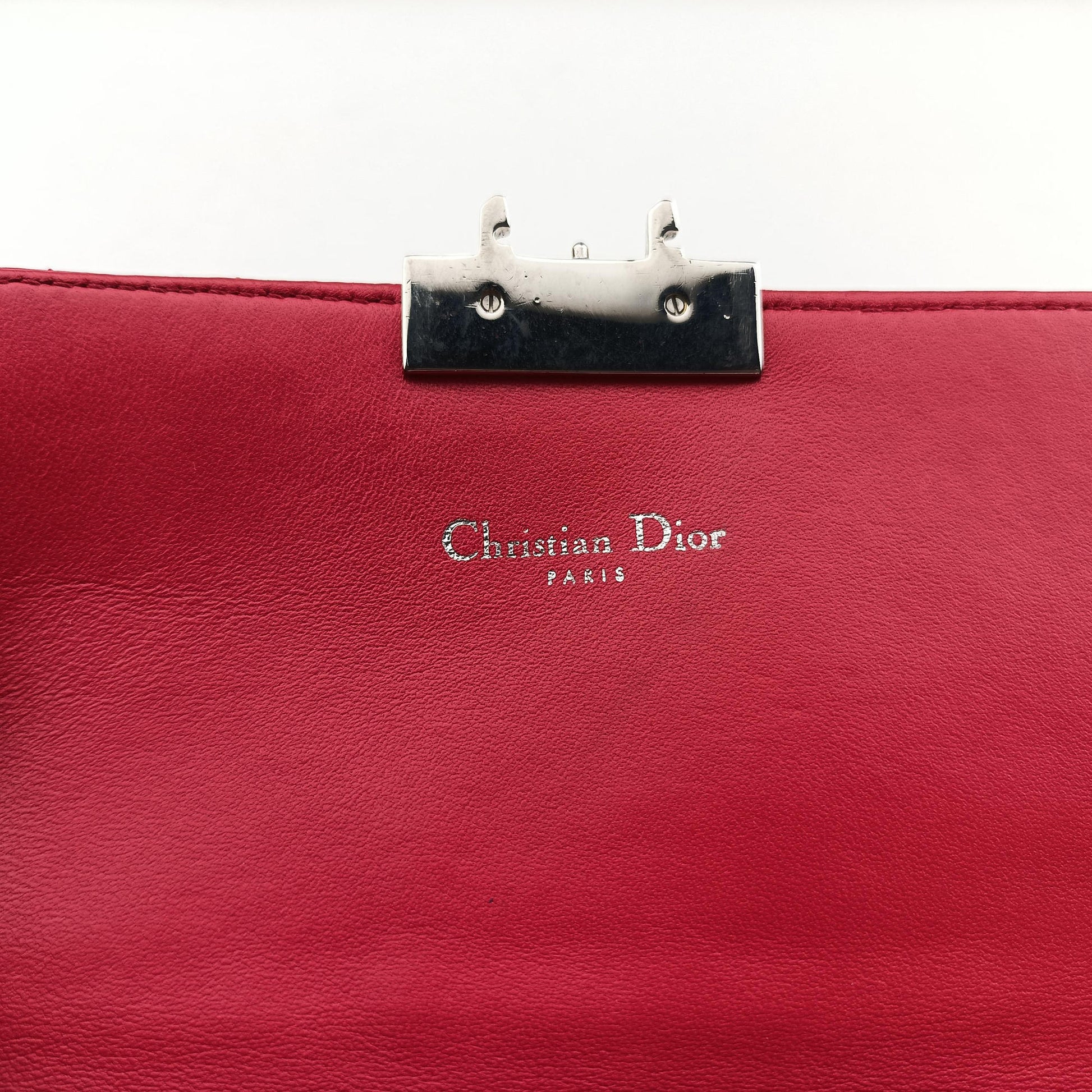 Pre-owned Christian Dior Cannage New Lock Red lambskin  shoulderbag | stylenewstar