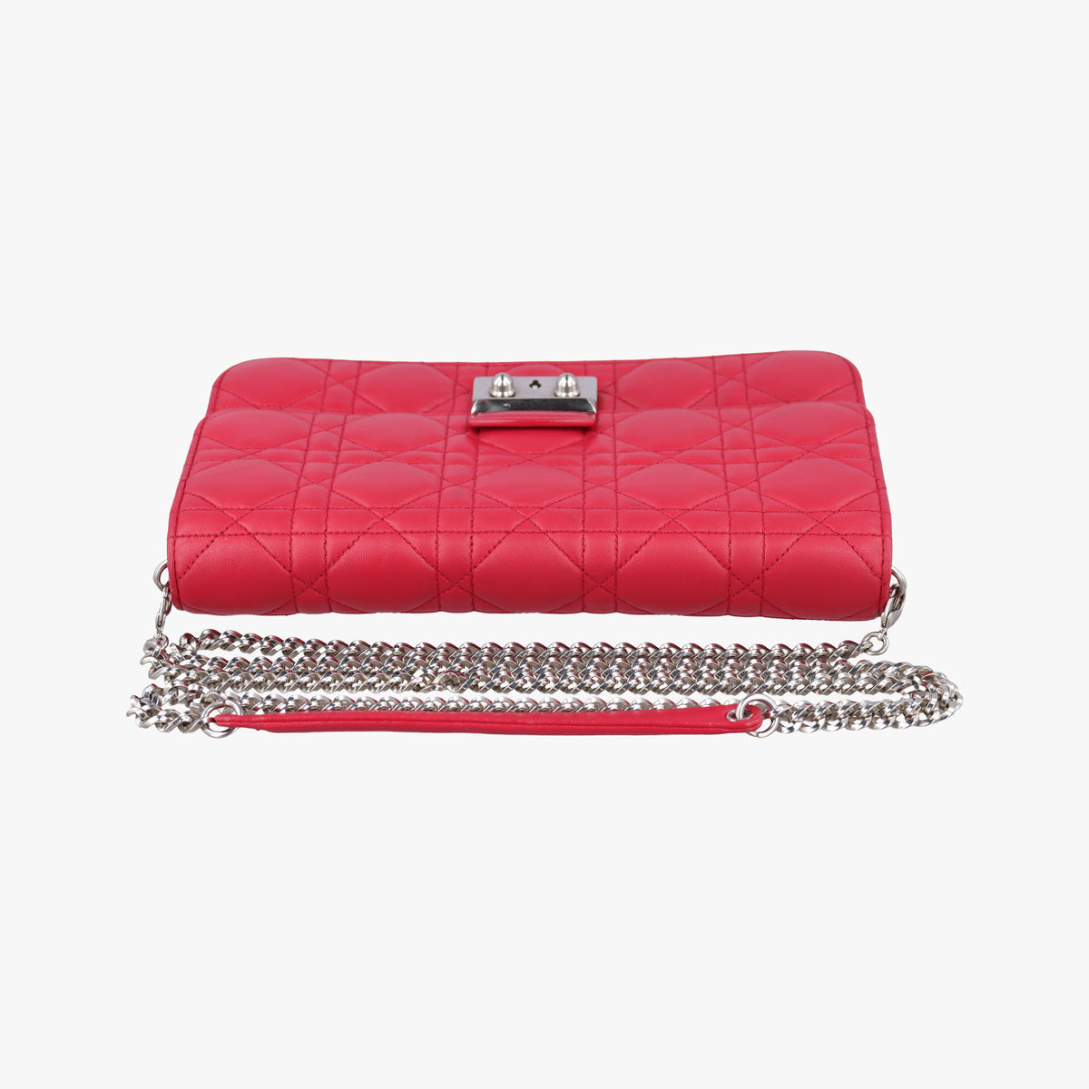 Pre-owned Christian Dior Cannage New Lock Red lambskin  shoulderbag | stylenewstar
