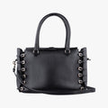 Pre-owned Valentino Buckle Strappy Satchel Black Leather  shoulderbag | stylenewstar