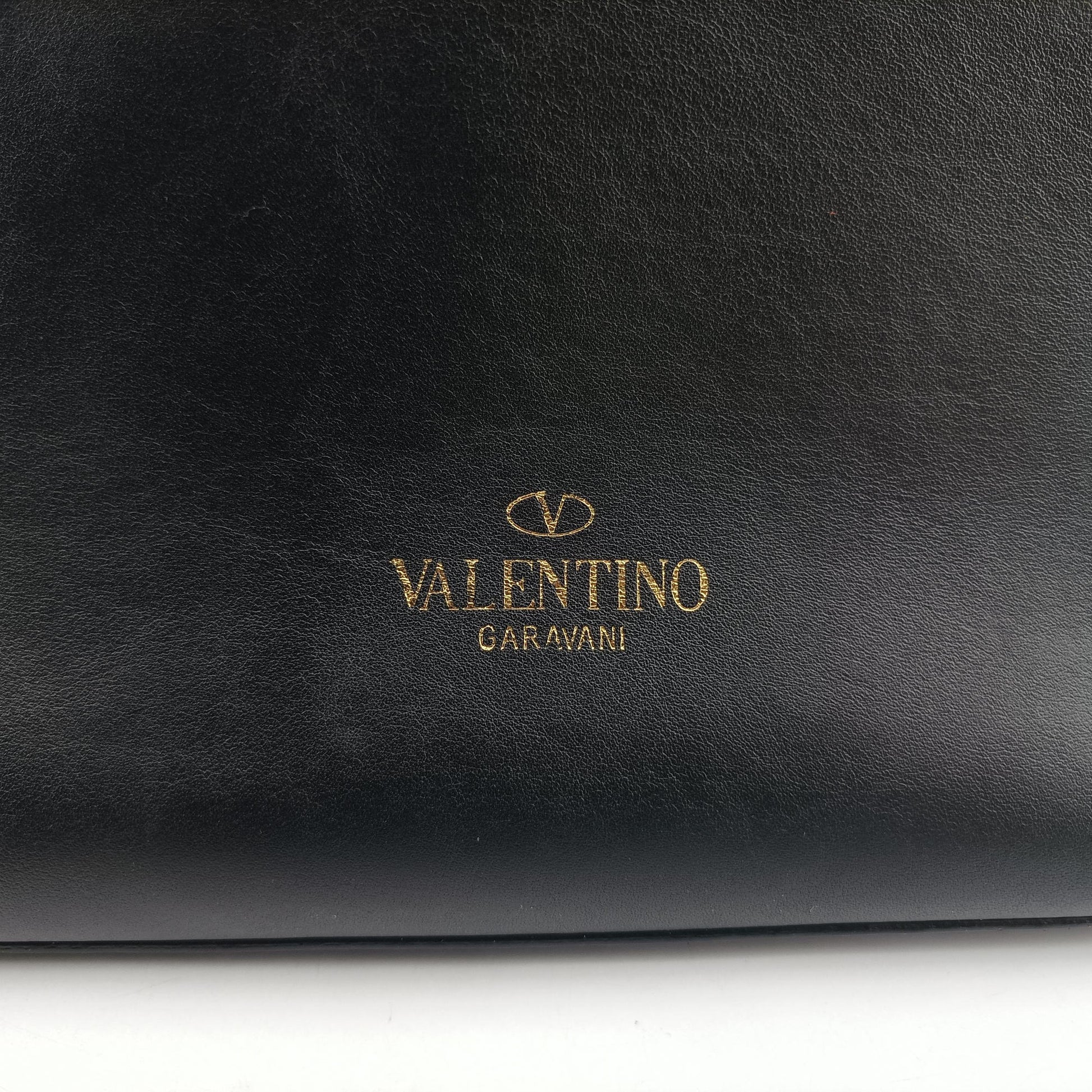 Pre-owned Valentino Buckle Strappy Satchel Black Leather  shoulderbag | stylenewstar