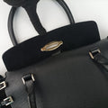Pre-owned Valentino Buckle Strappy Satchel Black Leather  shoulderbag | stylenewstar