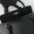 Pre-owned Valentino Buckle Strappy Satchel Black Leather  shoulderbag | stylenewstar
