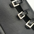 Pre-owned Valentino Buckle Strappy Satchel Black Leather  shoulderbag | stylenewstar