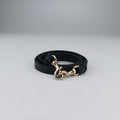 Pre-owned Valentino Buckle Strappy Satchel Black Leather  shoulderbag | stylenewstar