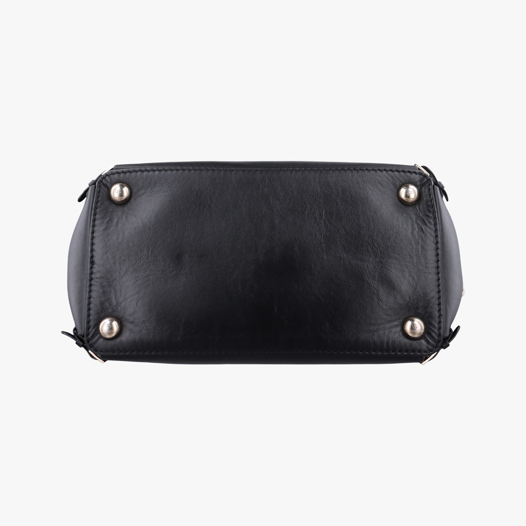 Pre-owned Valentino Buckle Strappy Satchel Black Leather  shoulderbag | stylenewstar