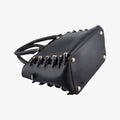 Pre-owned Valentino Buckle Strappy Satchel Black Leather  shoulderbag | stylenewstar