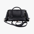 Pre-owned Valentino Buckle Strappy Satchel Black Leather  shoulderbag | stylenewstar
