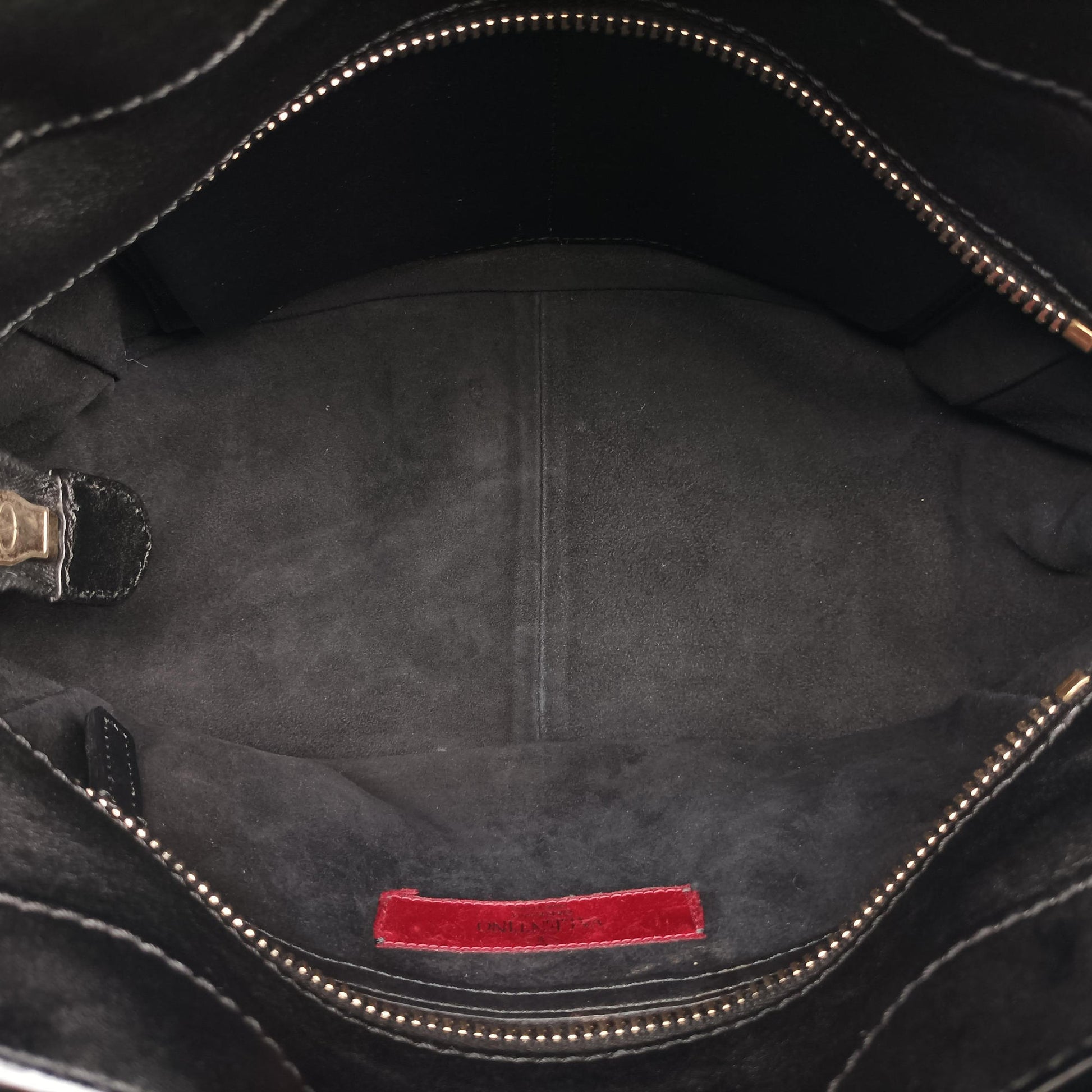 Pre-owned Valentino Buckle Strappy Satchel Black Leather  shoulderbag | stylenewstar