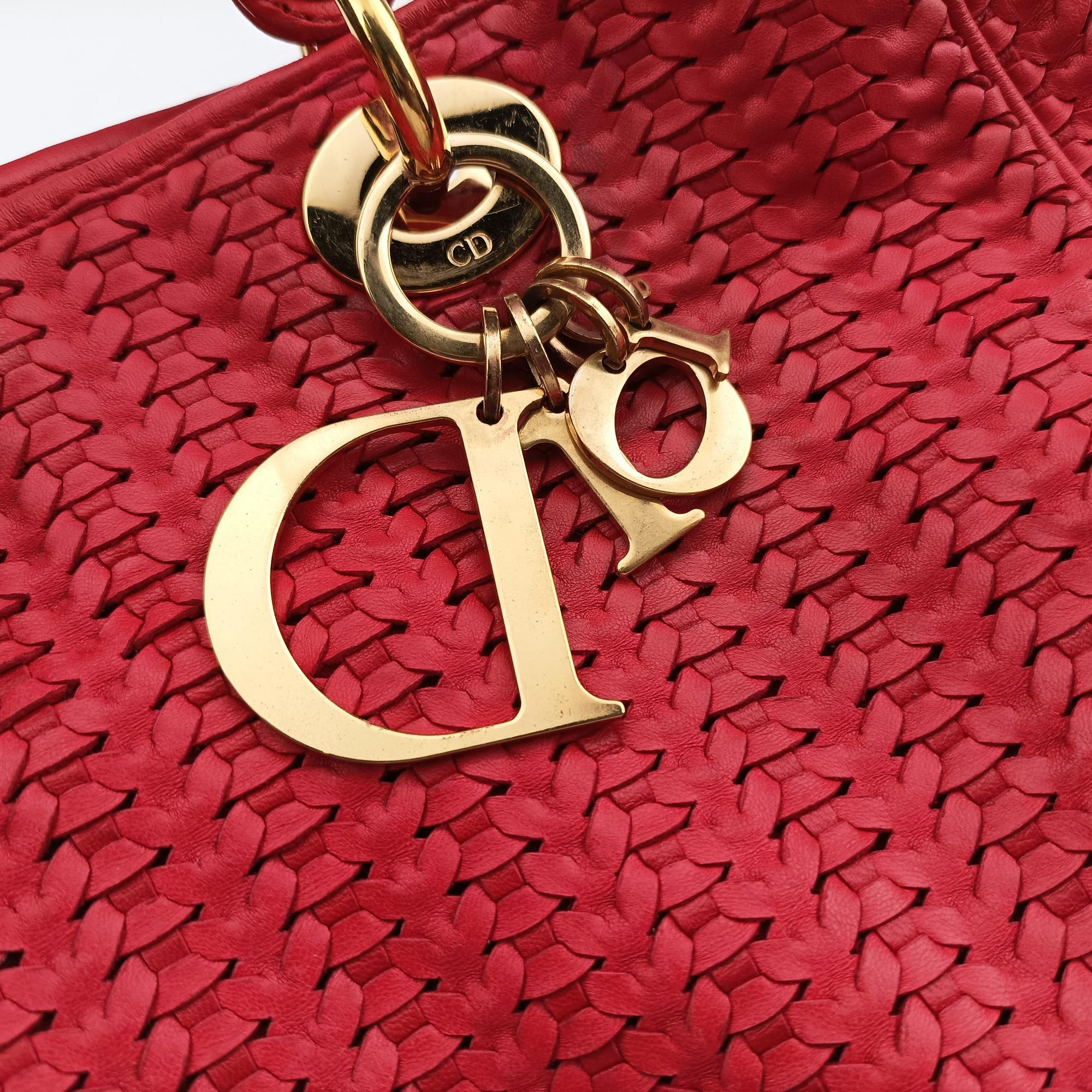 Pre-owned Christian Dior Soft Lady Dior Red lambskin  handbag | stylenewstar