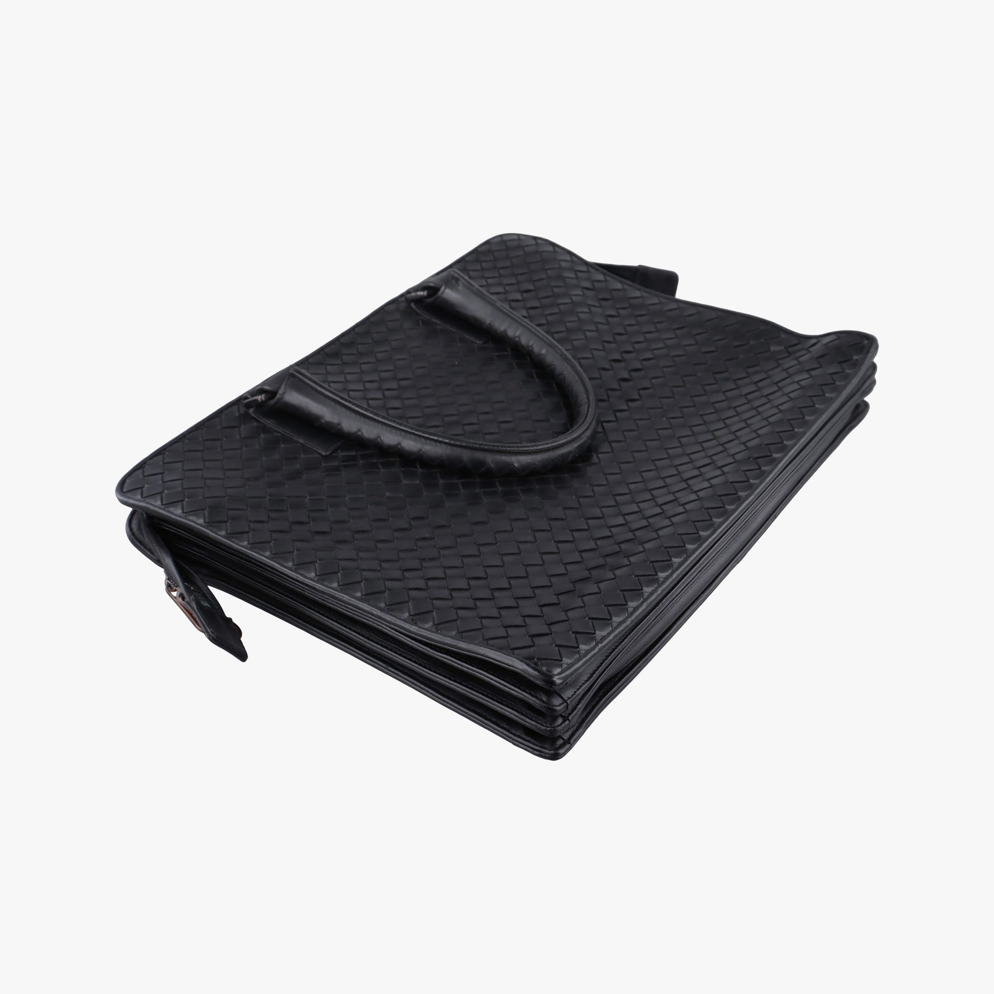 Pre-owned Bottega Veneta Intrecciato Black lambskin  handbag | stylenewstar