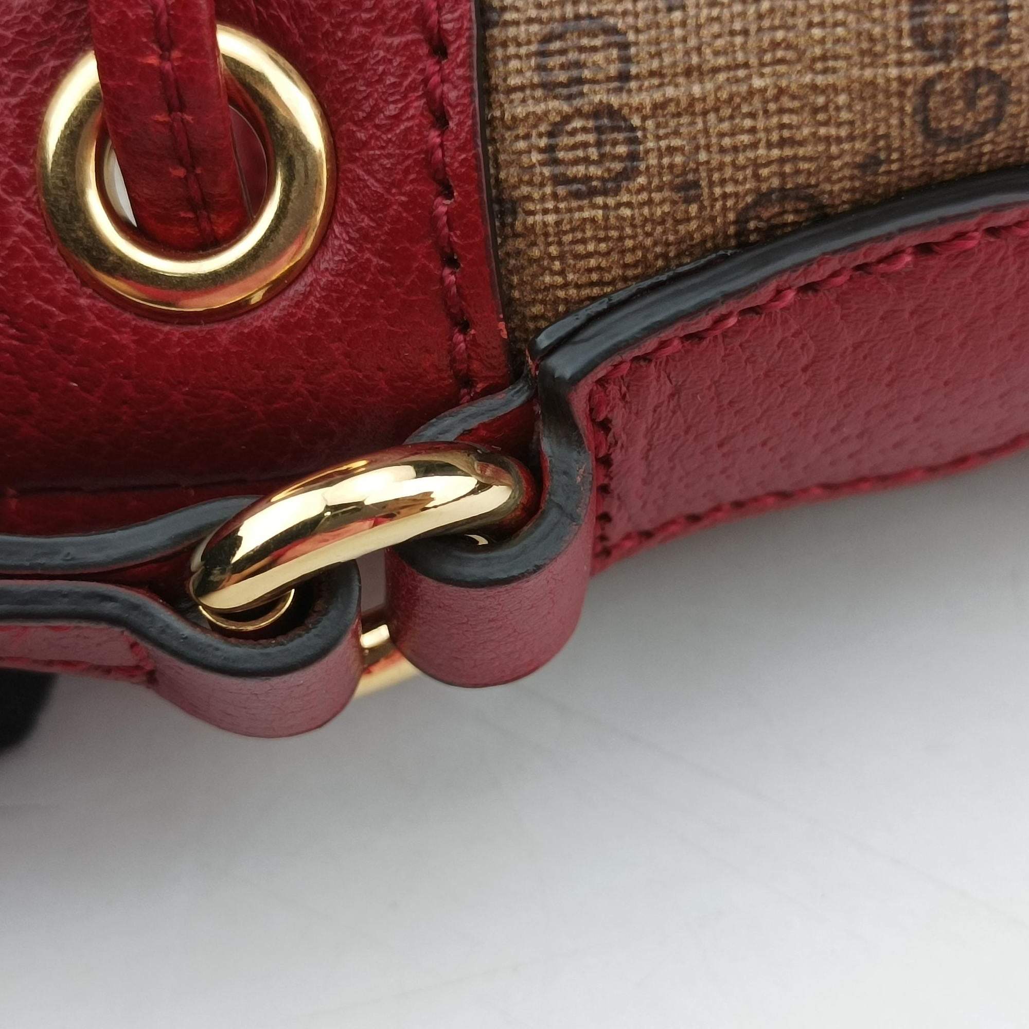 Doraemon collaboration Beige×Bordeaux×Multicolor PVC coated canvas×leather 647801 D034208203ドラえもんコラボ ベージュ×ボルドー×マルチカラー PVCコーティングキャンバス×レザー 647801 D034208203