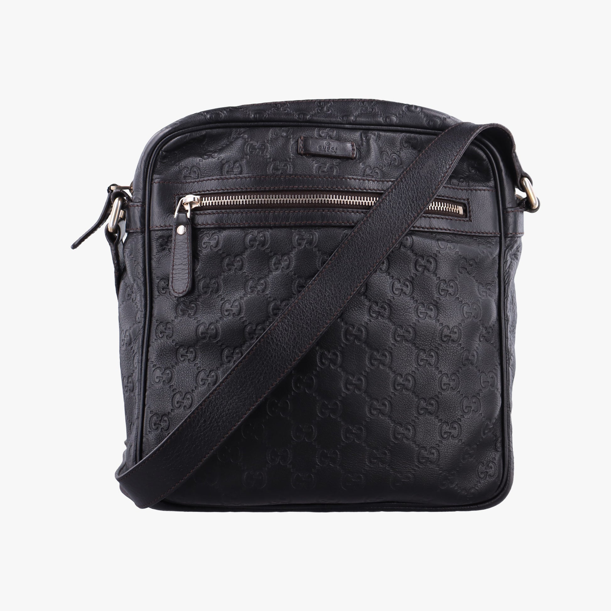 GG Imprime Messenger Black Leather 201448 G011880602GGインプリメ メッセンジャー ブラック レザー 201448 G011880602