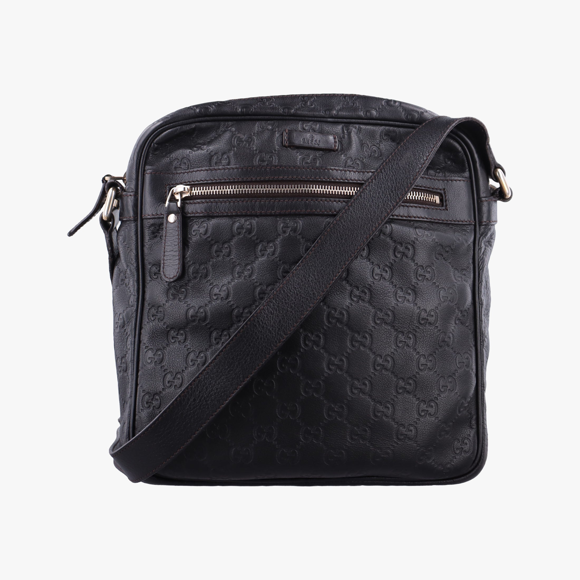 GG Imprime Messenger Black Leather 201448 G011880602GGインプリメ メッセンジャー ブラック レザー 201448 G011880602