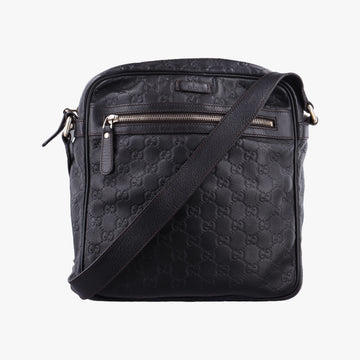 GG Imprime Messenger Black Leather 201448 G011880602GGインプリメ メッセンジャー ブラック レザー 201448 G011880602