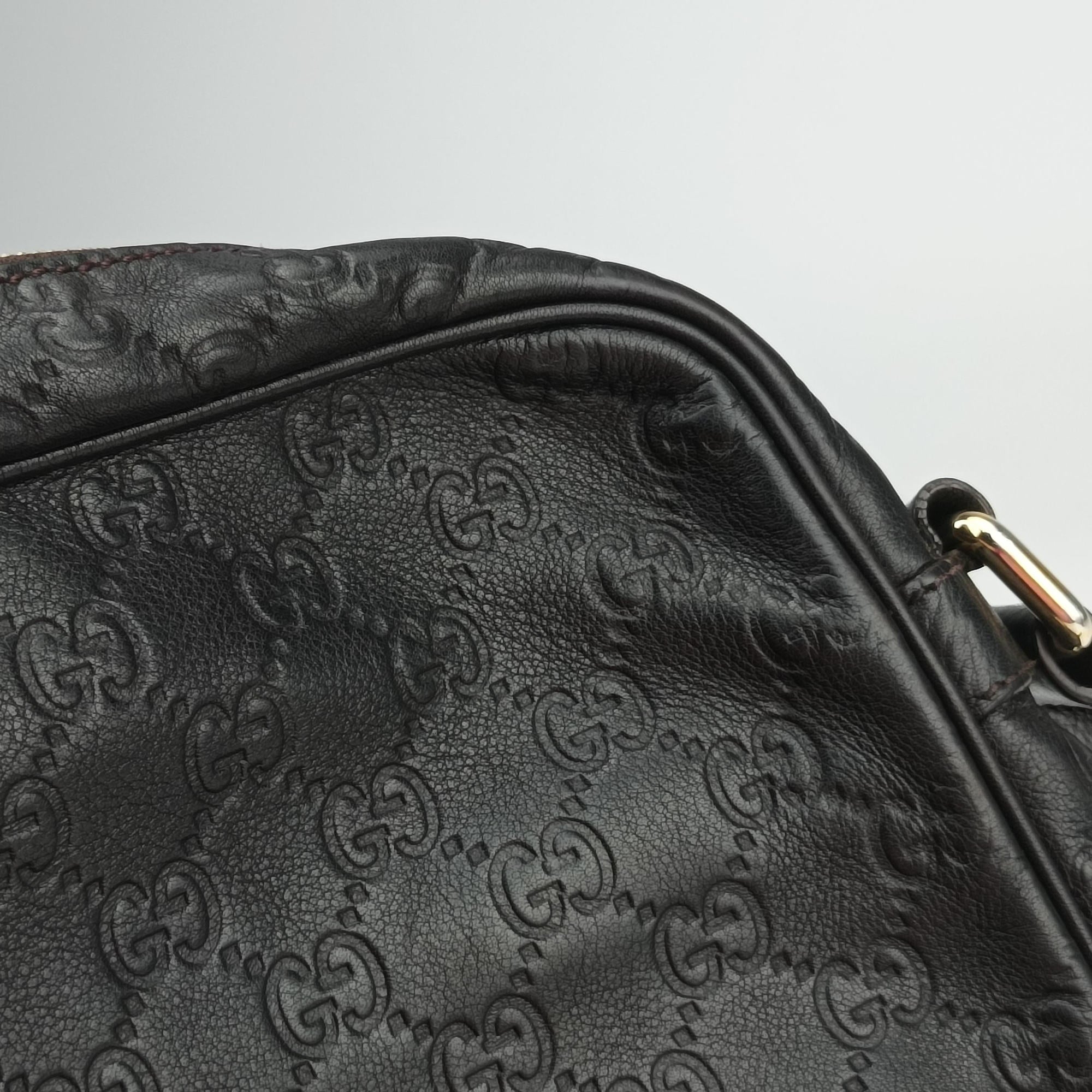 GG Imprime Messenger Black Leather 201448 G011880602GGインプリメ メッセンジャー ブラック レザー 201448 G011880602