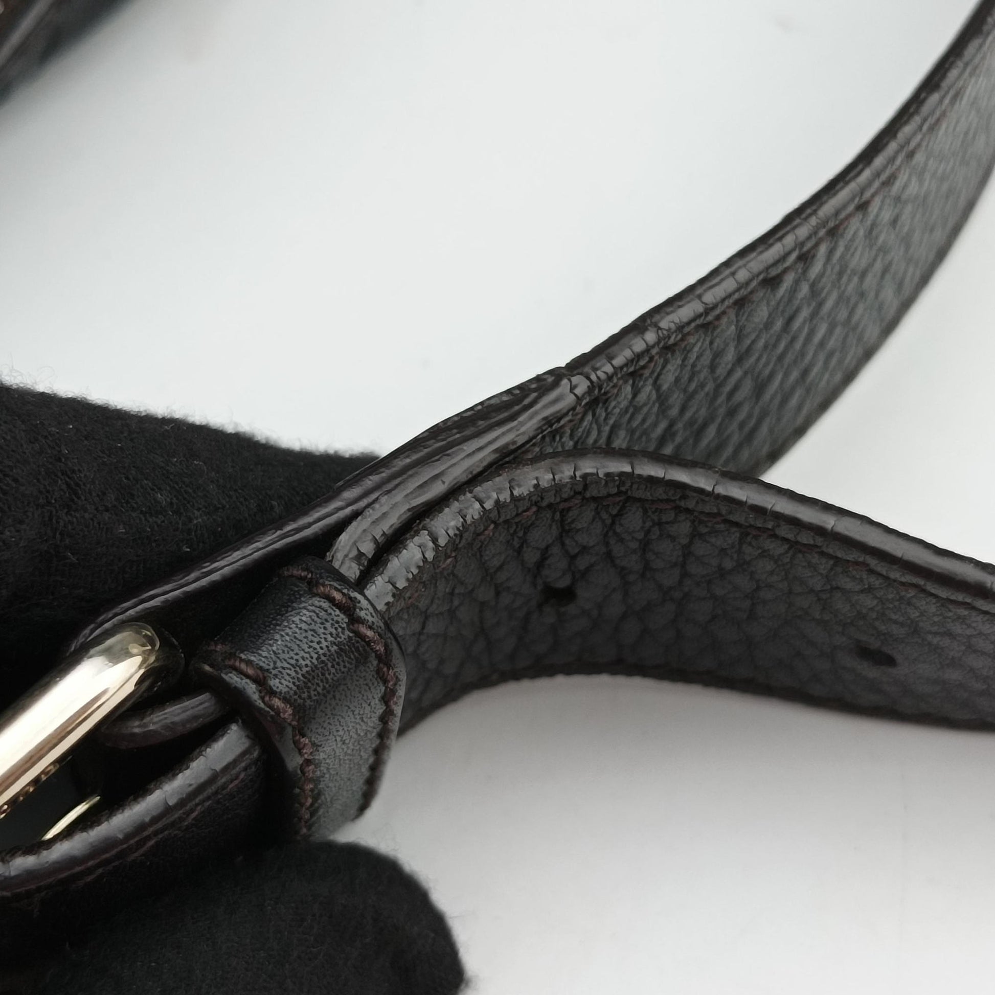 GG Imprime Messenger Black Leather 201448 G011880602GGインプリメ メッセンジャー ブラック レザー 201448 G011880602