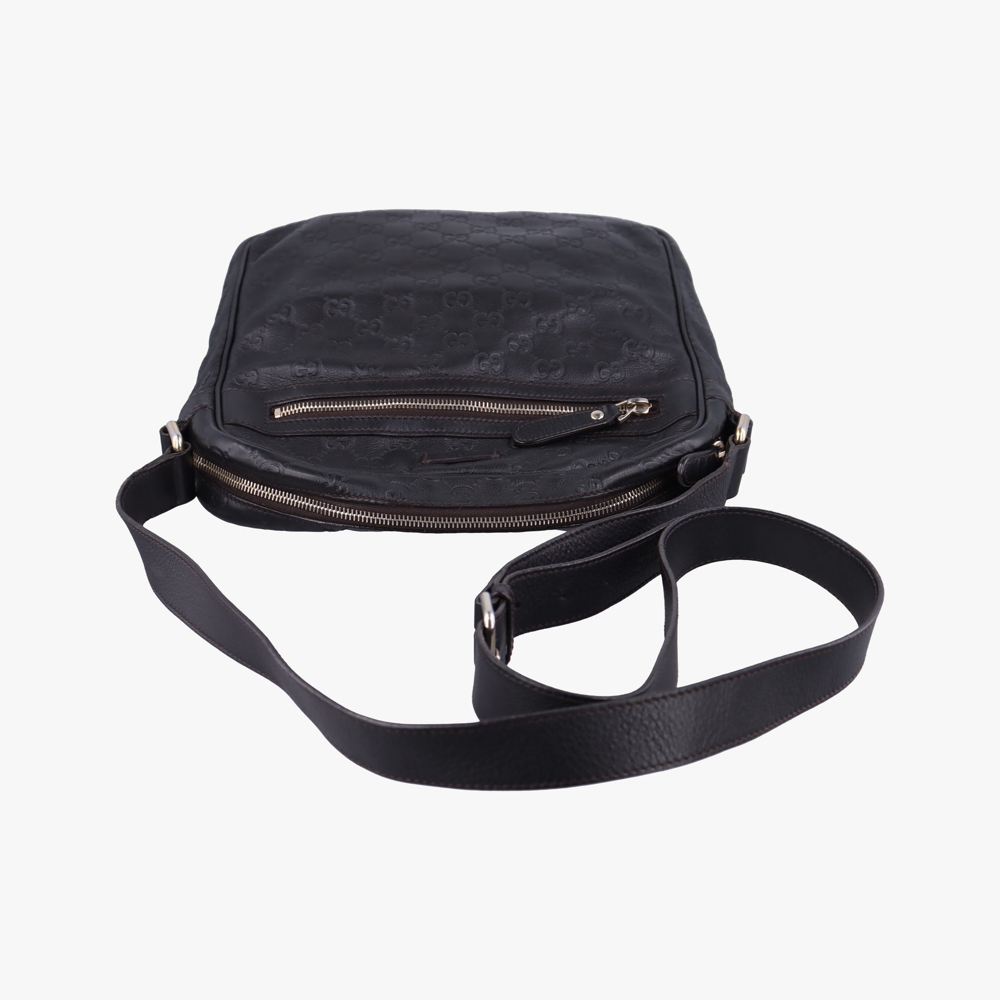 GG Imprime Messenger Black Leather 201448 G011880602GGインプリメ メッセンジャー ブラック レザー 201448 G011880602