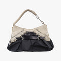 Corset Hobo Beige × Black Mouton × Nylon × Leather 131BM-0064コルセットホーボー ベージュ × ブラック ムートン × ナイロン × レザー 131BM-0064