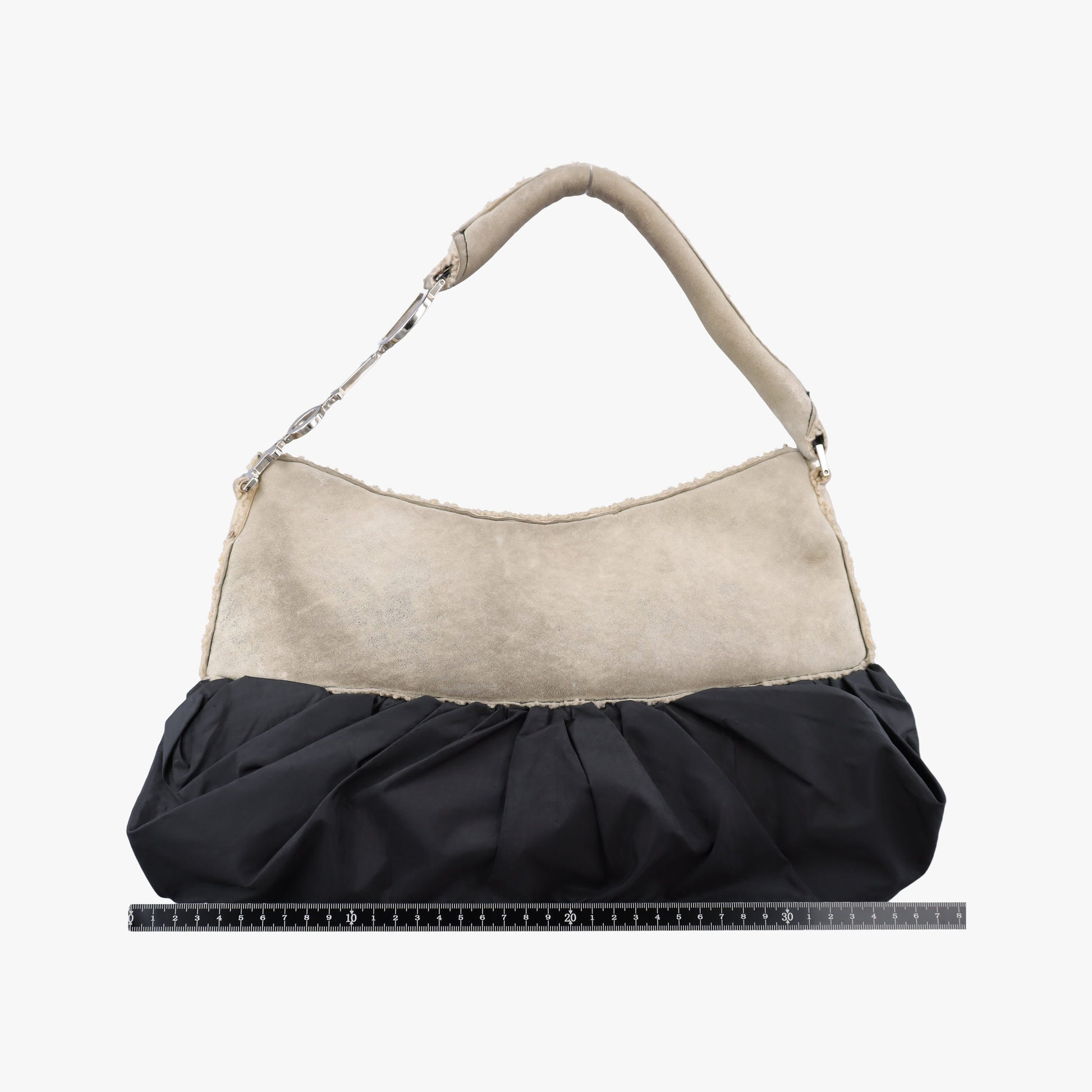 Corset Hobo Beige × Black Mouton × Nylon × Leather 131BM-0064コルセットホーボー ベージュ × ブラック ムートン × ナイロン × レザー 131BM-0064
