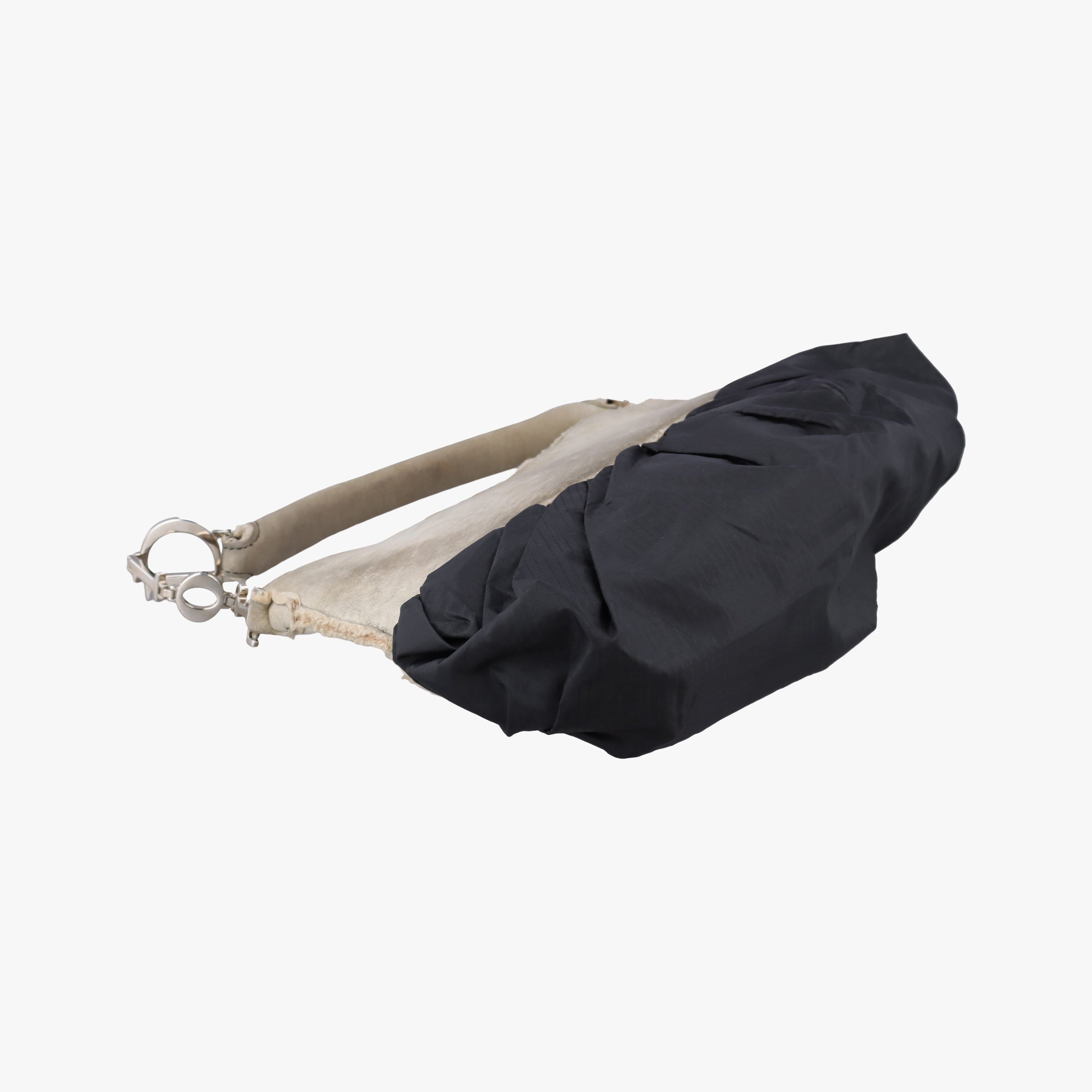 Corset Hobo Beige × Black Mouton × Nylon × Leather 131BM-0064コルセットホーボー ベージュ × ブラック ムートン × ナイロン × レザー 131BM-0064