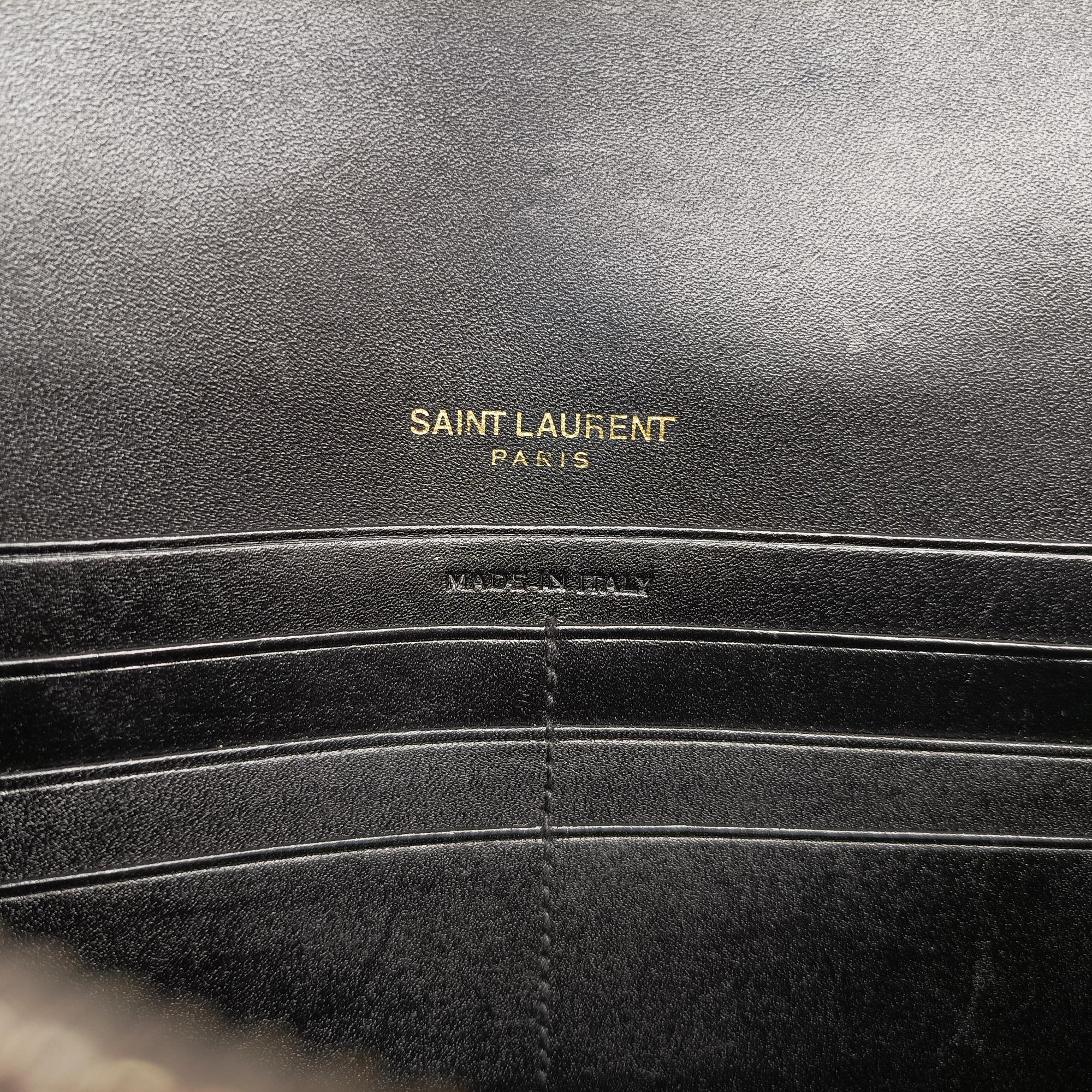 Pre-owned Yves Saint Laurent KATE Black Leather 452159 shoulderbag | stylenewstar