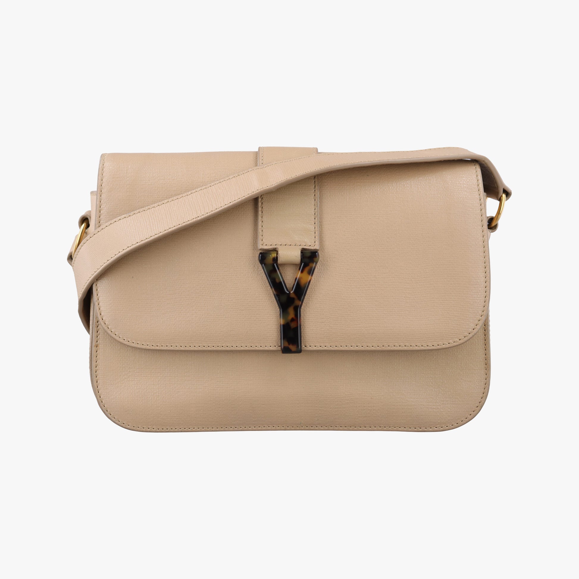 Pre-owned Yves Saint Laurent Y Ligne Camel Leather 247695 shoulderbag | stylenewstar
