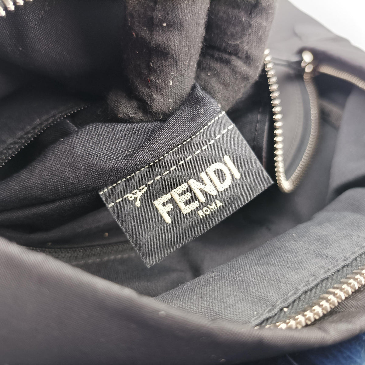 Secondhand Fendi monster bag bugs Black x Multicolour Nylon x leather 8BZ035 backpack/rucksack | stylenewstar