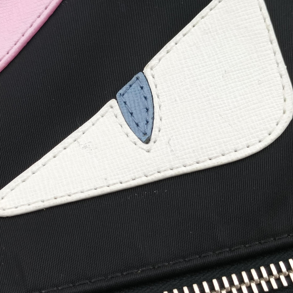 Secondhand Fendi monster bag bugs Black x Multicolour Nylon x leather 8BZ035 backpack/rucksack | stylenewstar