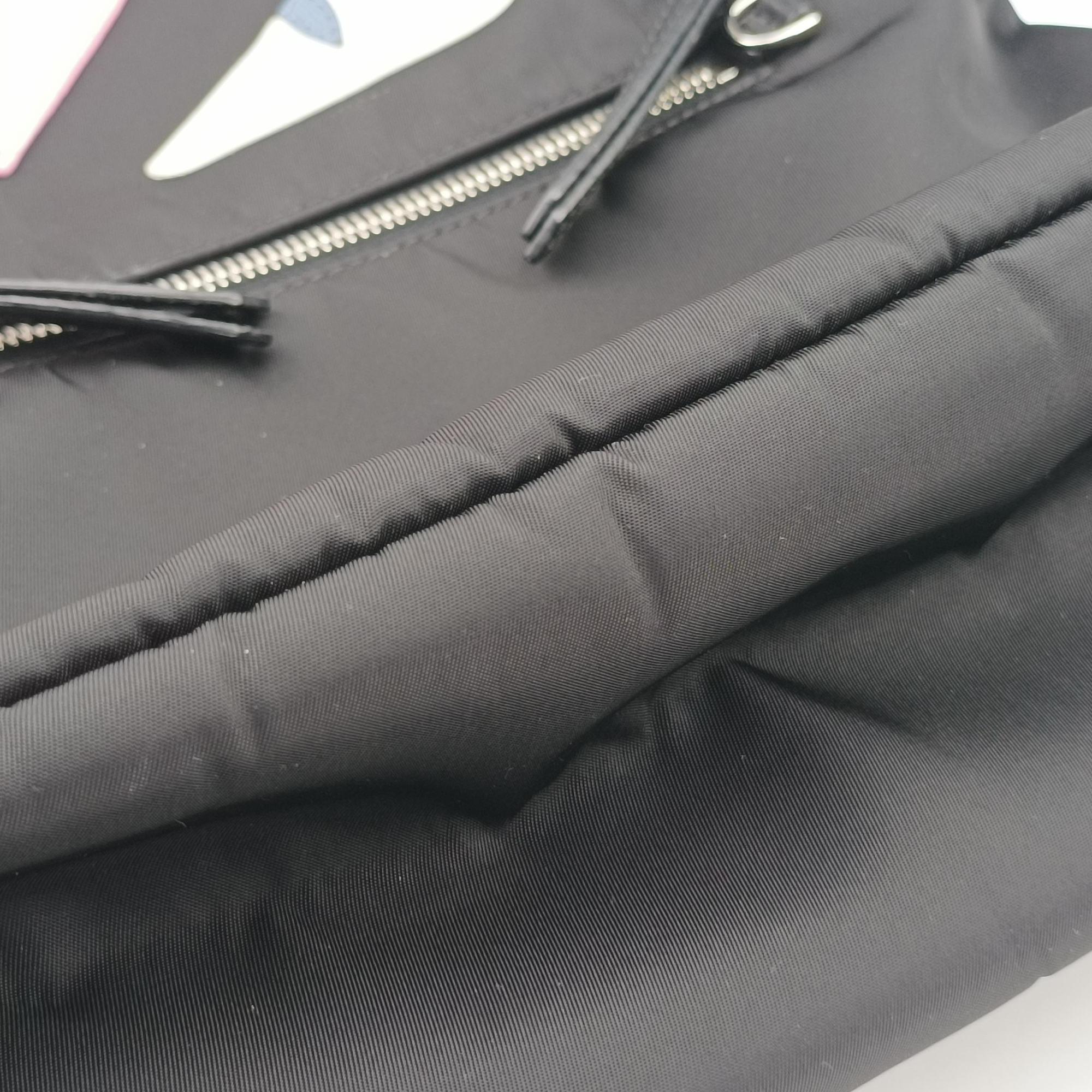 Secondhand Fendi monster bag bugs Black x Multicolour Nylon x leather 8BZ035 backpack/rucksack | stylenewstar