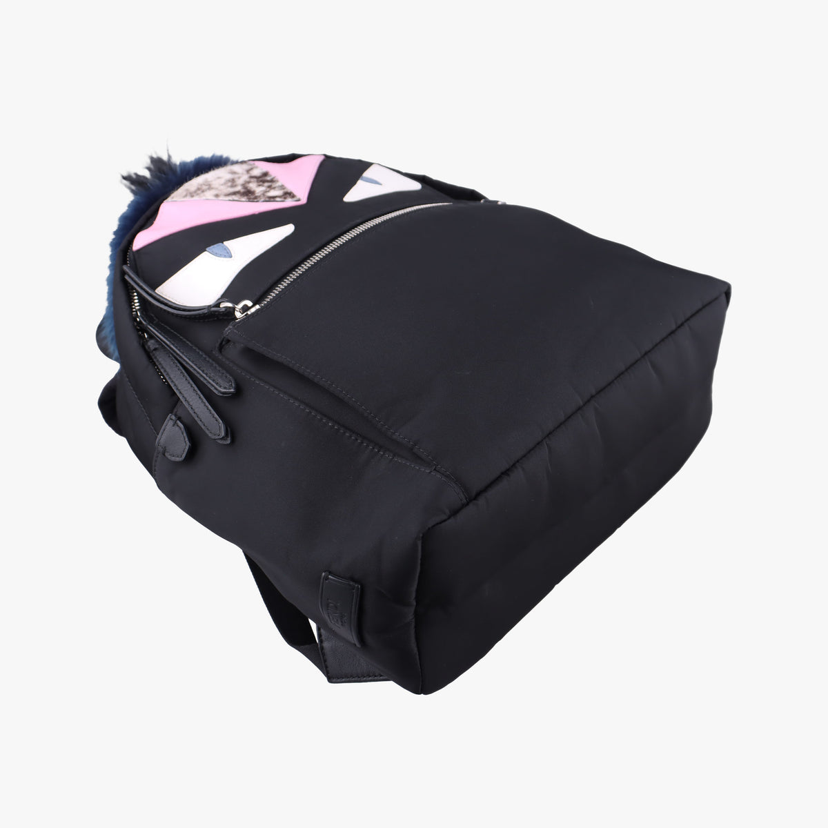 Secondhand Fendi monster bag bugs Black x Multicolour Nylon x leather 8BZ035 backpack/rucksack | stylenewstar