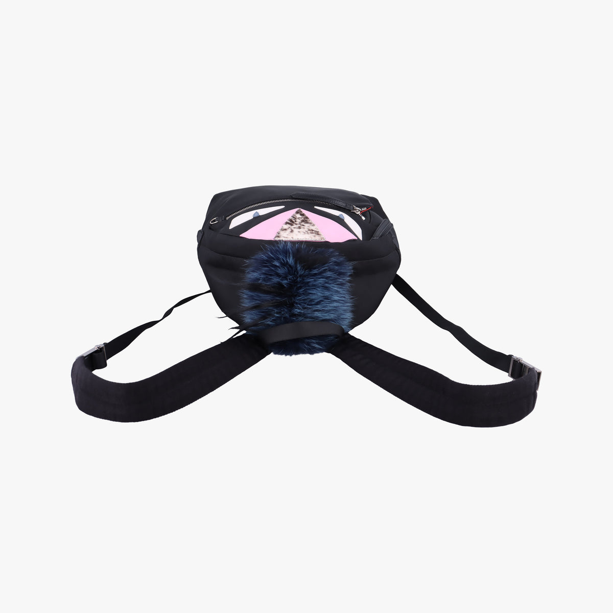 Secondhand Fendi monster bag bugs Black x Multicolour Nylon x leather 8BZ035 backpack/rucksack | stylenewstar